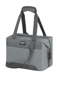 Igloo 24 Can Capacity Snapdown Soft Sided Cooler, Gray Twill with Ibiza Blue
