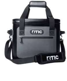 RTIC 30 Can Ultra-Tough Soft Cooler, 20 Qt, Leakproof with Waterproof Zipper, Blue / Grey