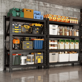 3000LBS Heavy Duty Storage Shelves,63"HMetal Garage Shelving, 4-Tier AdjustableGarage Organization Shelving Units, IndustrialShelving for Warehou