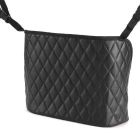 Car Storage Bag Handbag Holder Car Seat Storage Organizer Handbag Holder Auto Interior Stowing Tidying Car Middle Organizer (Option: Black without pockets)