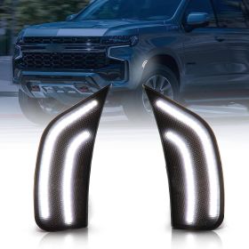 White Side Marker Lights For 2021-up Cadillac Escalade Chevy Suburban GMC Yukon (Color: White)