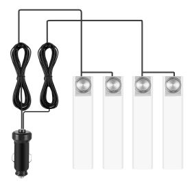 4Pcs Car Interior LED Atmosphere Light Car Charge Decorative Lamp DC 12V Blue Light (Option: 4Pcs)