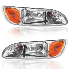 2005-2016 Peterbilt 386 American Version Headlights, Halogen Assembly, Black Version (Option: LV 2450E)